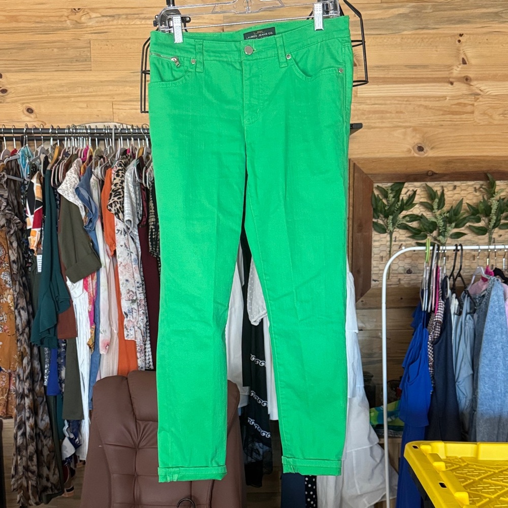 Lauren Ralph Lauren Vibrant Green Cropped Jeans